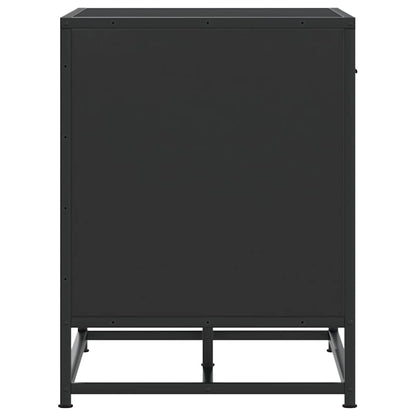Flow Shoe Bench Black Wood & Metal 2 Open Compartments & 1 Closed Compartment