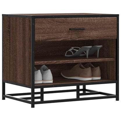 Flow Shoe Bench Black Wood & Metal 2 Open Compartments & 1 Closed Compartment