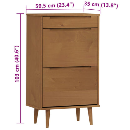 3 Drawers Natural Pine Wood Shoe Cabinet Medium