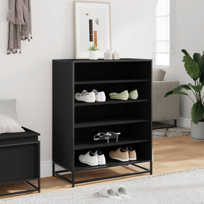 5-Tier Shoe Rack Smoked Wood Medium