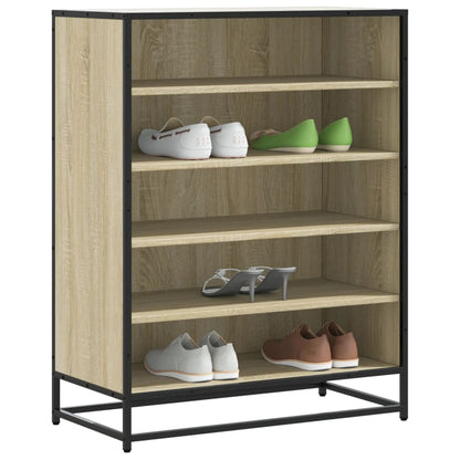 5-Tier Shoe Rack Smoked Wood Medium