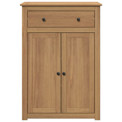 2 Drawers & 2 Compartments Natural Pine Wood Shoe Cabinet Medium