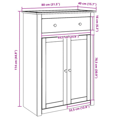 2 Drawers & 2 Compartments Natural Pine Wood Shoe Cabinet Medium