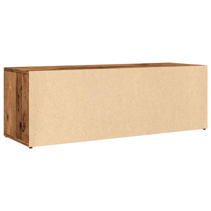 Flow Shoe Bench Old Wood 4 Compartments Wide & Low