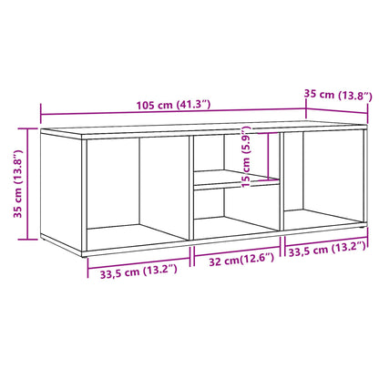 Flow Shoe Bench Old Wood 4 Compartments Wide & Low