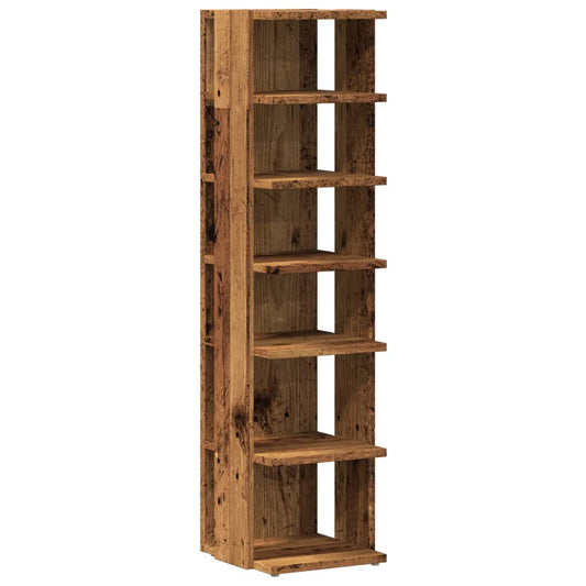 Haven Shoe Cabinet Old Pine 6 Compartments Tall & Narrow