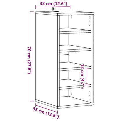 Haven Set Of 2 Shoe Cabinet Old Pine 5 Compartments Tall & Skinny