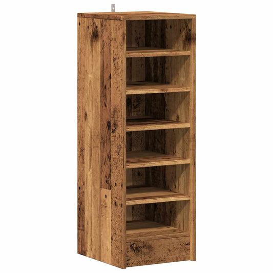 Haven Shoe Cabinet Old Pine 6 Compartments Tall & Skinny