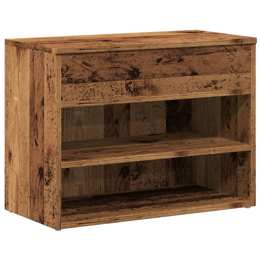 Haven Shoe Cabinet Old Pine 2 Compartments Wide & Long
