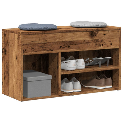 Haven Shoe Cabinet Old Pine 2 Compartments Wide & Long