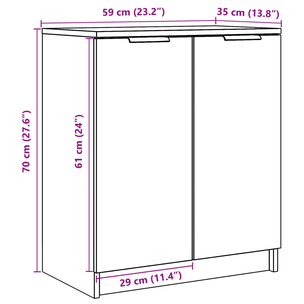 Haven Shoe Cabinet Old Pine 2 Compartments