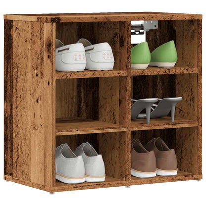 Luxe Shoe Cabinet Natural Grained Oak 6 Compartments Wide & Deep