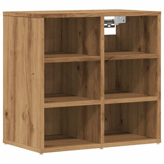 Luxe Shoe Cabinet Natural Grained Oak 6 Compartments Wide & Deep