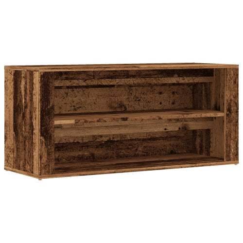 Shoe Rack White Glazed Oak Wide & Long