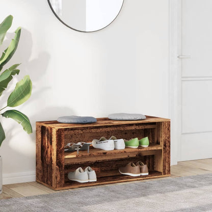 Shoe Rack White Glazed Oak Wide & Long