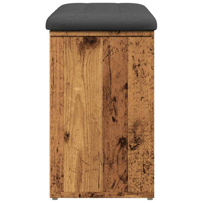 Shoe Bench Old Grained Wood 9 Compartments Wide & Deep