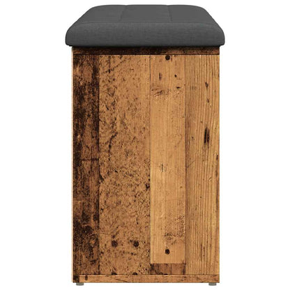 Shoe Bench Old Grained Wood 10 Compartments Wide & Deep