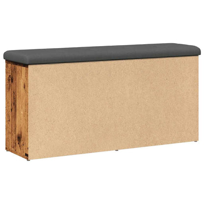 Shoe Bench Old Grained Wood 10 Compartments Wide & Deep