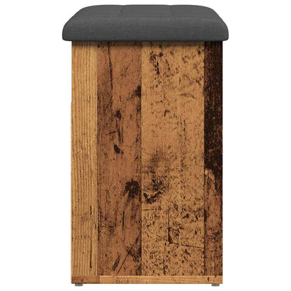 Shoe Bench Old Grained Wood 2 Compartments Small