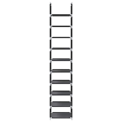 Gray Fabric 10 Compartments Shoe Rack