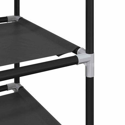 Gray Fabric 10 Compartments Shoe Rack