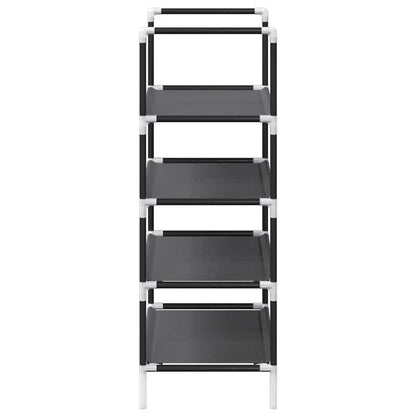 Shoe Rack 4-Tier Black Non-Woven Fabric with Powder-Coated Steel