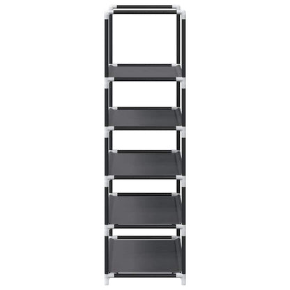Shoe Rack 5-Tier Black Non-Woven Fabric with Powder-Coated Steel