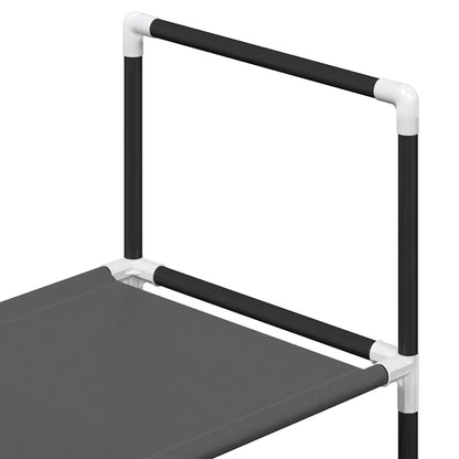 Shoe Rack 5-Tier Black Non-Woven Fabric with Powder-Coated Steel