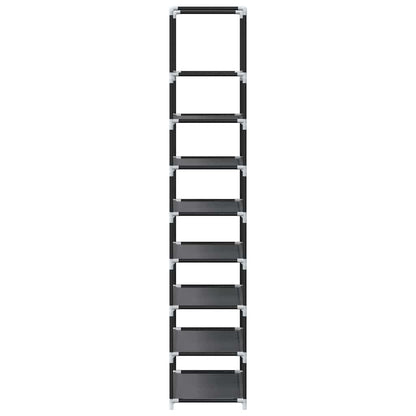 Shoe Rack 7-Tier Black Non-Woven Fabric with Powder-Coated Steel