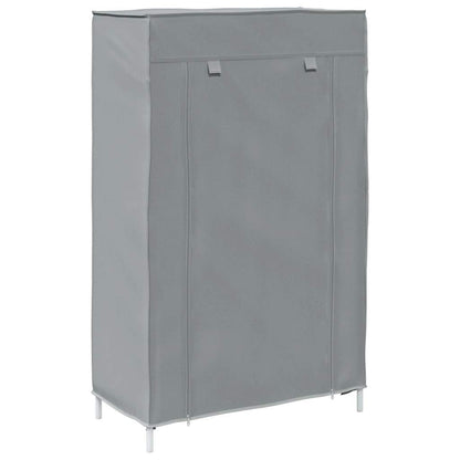 Gray Fabric 4 Compartments Covered Shoe Rack