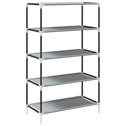Gray Fabric 4 Compartments Covered Shoe Rack