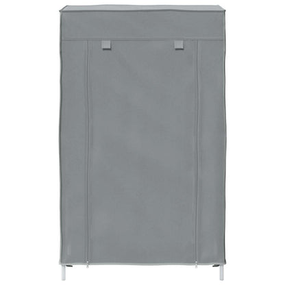 Gray Fabric 4 Compartments Covered Shoe Rack