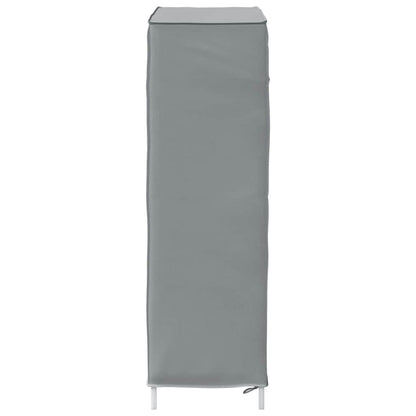 Gray Fabric 4 Compartments Covered Shoe Rack