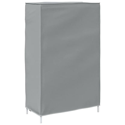 Gray Fabric 4 Compartments Covered Shoe Rack