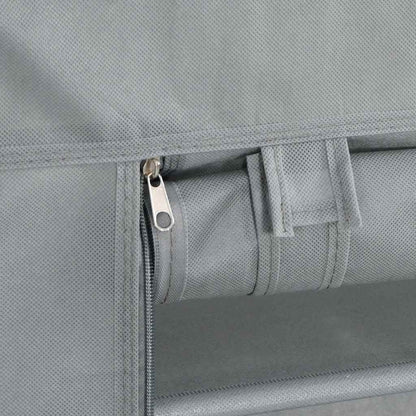 Gray Fabric 4 Compartments Covered Shoe Rack