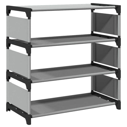 Gray Fabric 3 Compartments Shoe Rack