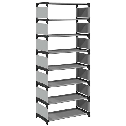 Gray Fabric 7 Compartments Shoe Rack