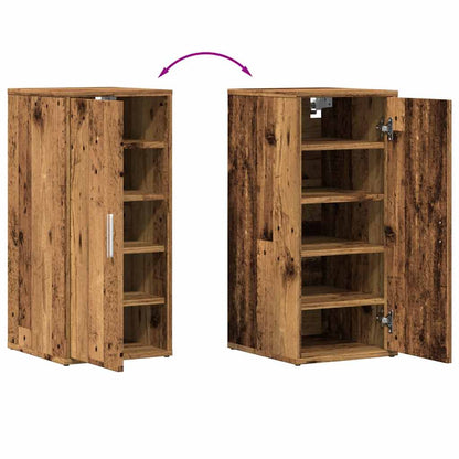 Haven Shoe Cabinet Old Pine 5 Compartments Skinny & Tall