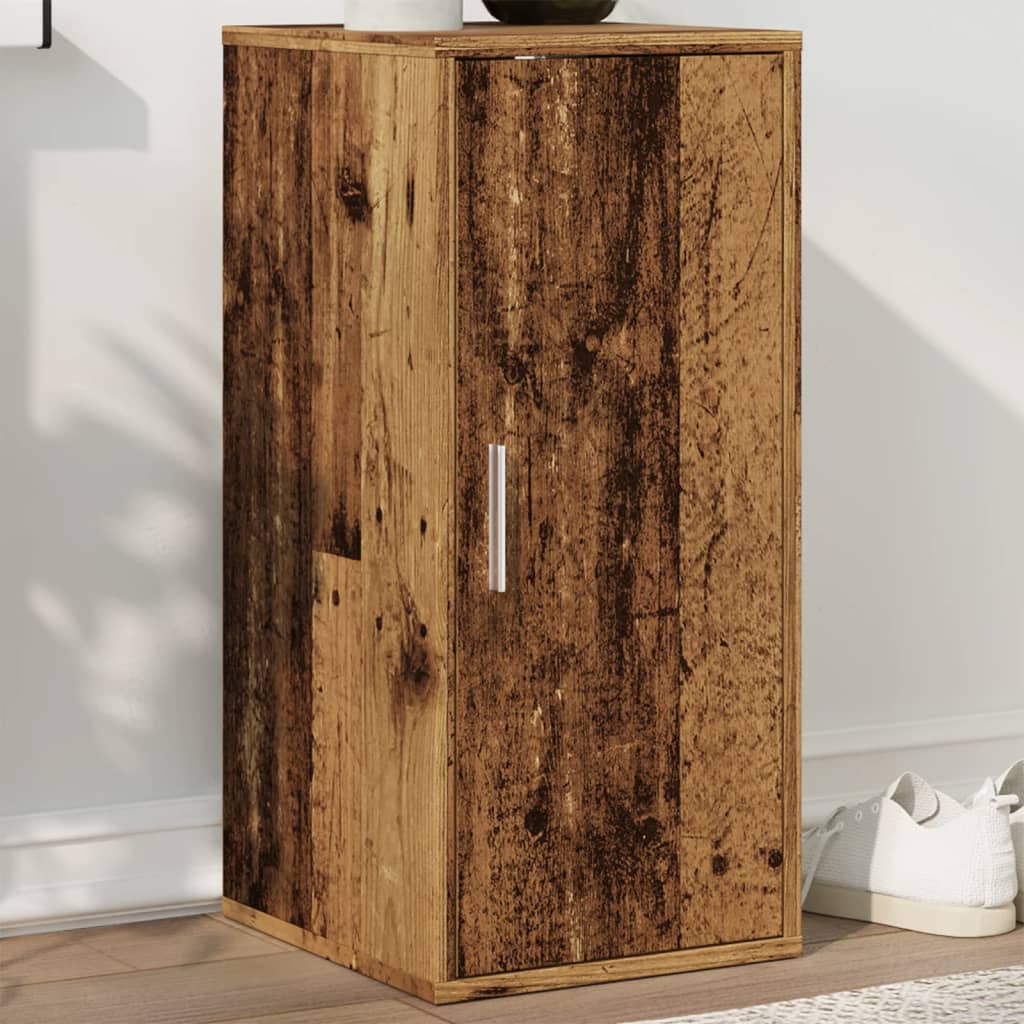 Haven Shoe Cabinet Old Pine 5 Compartments Skinny & Tall