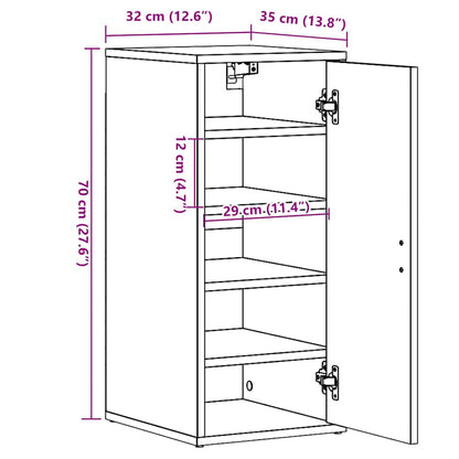 Haven Set Of 2 Shoe Cabinet Old Pine 5 Compartments Skinny & Tall
