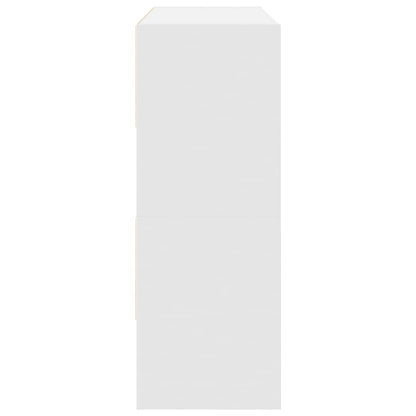 Shoe Rack Set of 2 White Warm-Toned Wood Stackable