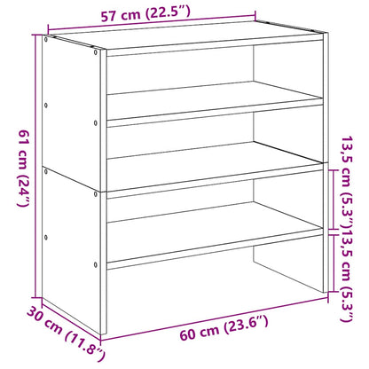 Set of 2 Shoe Rack Sonoma Oak Stackable Medium