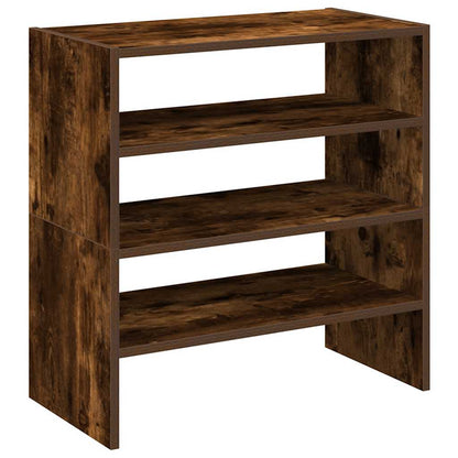 Modern 15 Pair 24" Smoked Oak Shoe Rack With 3-Tiers