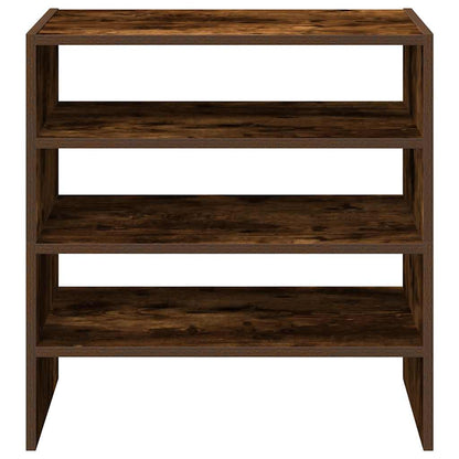 Modern 15 Pair 24" Smoked Oak Shoe Rack With 3-Tiers