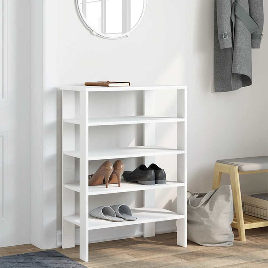 Modern 18 Pair 24" Oak Shoe Rack With 5-Tiers