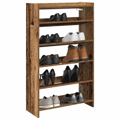 Modern 18 Pair 23" Oak Shoe Rack With 5-Tiers