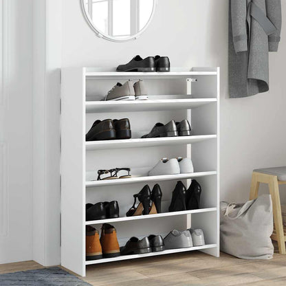 Shoe Cabinet Natural Wood 5 Open Compartments Medium