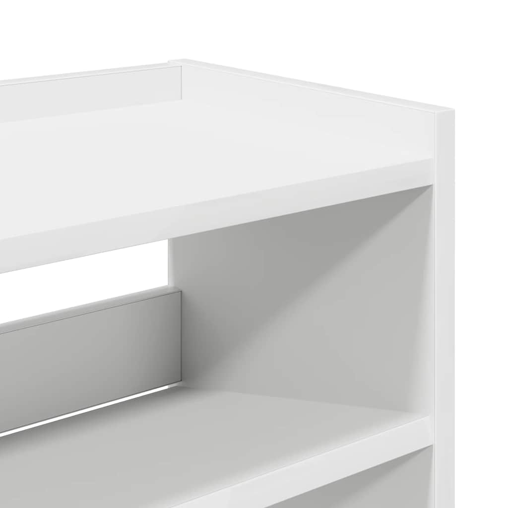 Shoe Cabinet Natural Wood 5 Open Compartments Medium