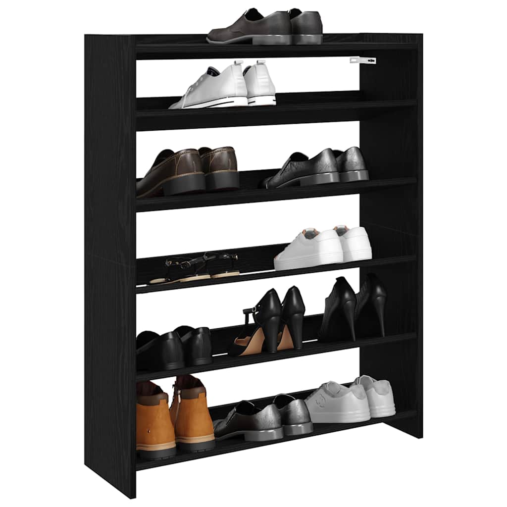 Shoe Cabinet Natural Wood 5 Open Compartments Medium