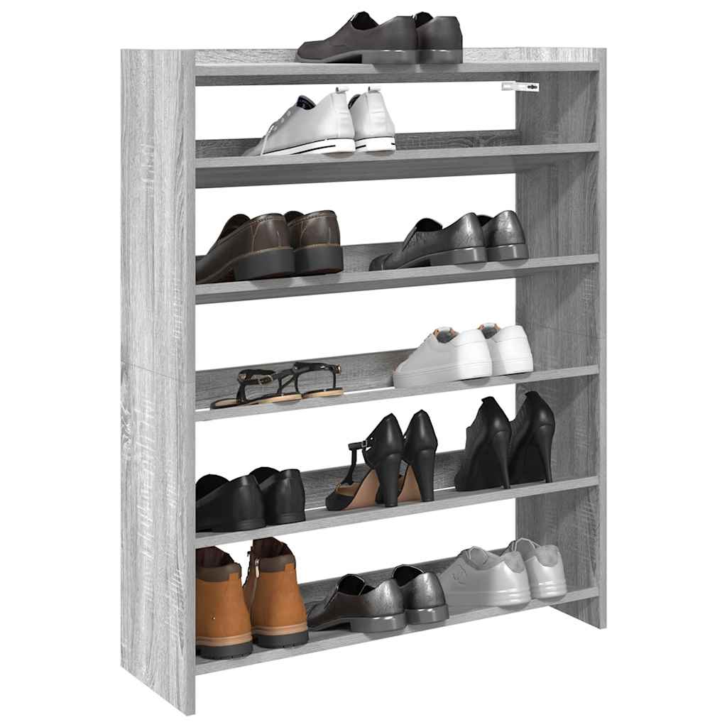 Shoe Cabinet Natural Wood 5 Open Compartments Medium